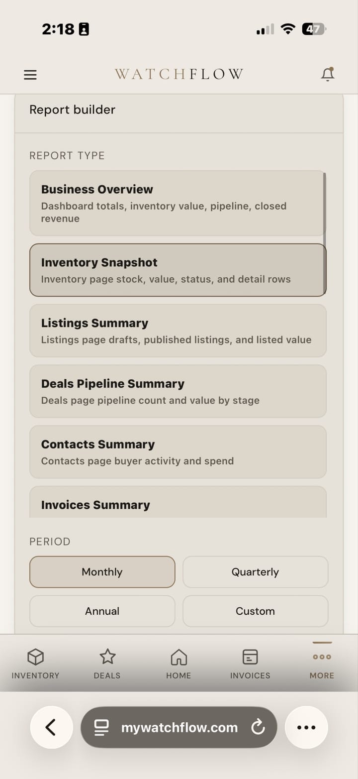 Additional WatchFlow surface